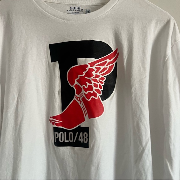 Polo Ralph Lauren P wing Logo Long Sleeve Mens T Shirt Size Large - Picture 6 of 8